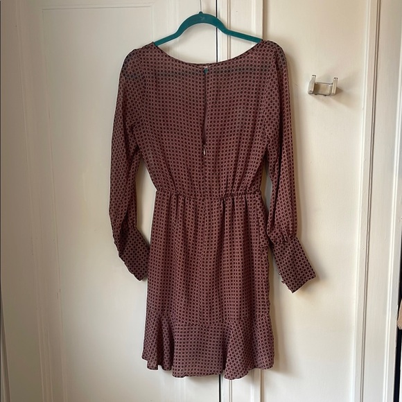 Bailey 44 Dress Size 4 Medallion Polka Dot Print Ruffle Sheer Long Sleeve - Picture 6 of 7